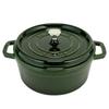 Staub Pico Cocotte Круглый 24 см Горшок Эмалированный Горшок 1102485 Базилик Зеленый Кокот зеленый Василиск Стильная Кухня Новая Жизнь [Staub] Двуручный [Предмет]