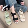 Fashion Sports Style Open Toe Flat Heel Women's Sandals 2024 Summer Slip-On Mesh Anti-Slip Breathable Designer Sandals Large Size