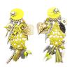 [P7671] - Silver Yellow 'Lilipoupettes' Designer Clips - 10. 5x3. 5cm