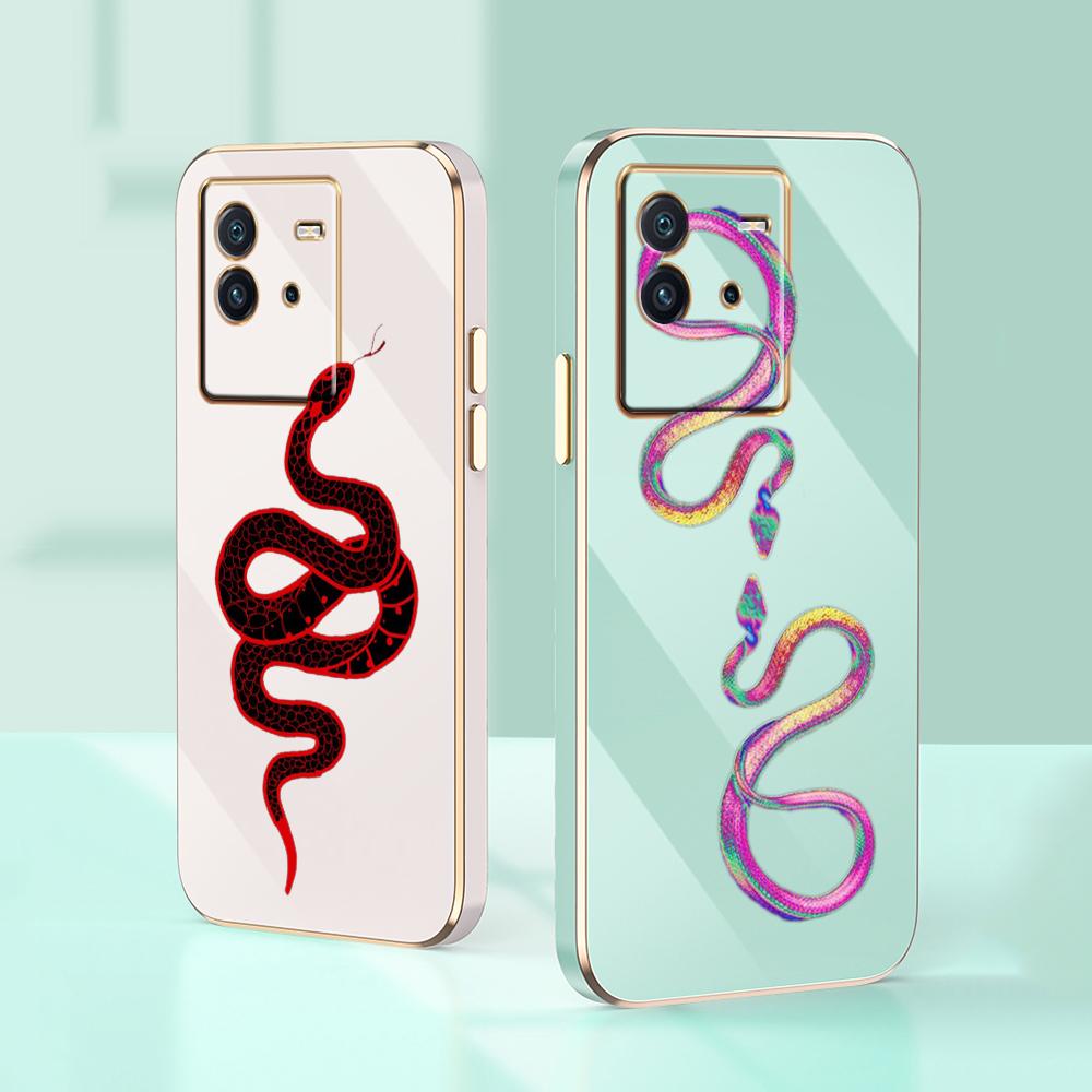 N73 Black Gold Snake Design Plating Edge Soft TPU Phone Cases for Xiaomi 14 Poco M5s X5 F6 Redmi 13C 12C 8 Note 12 10 11 13 Pro Plus Shockproof Cover