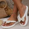 New Summer Fashion Casual Bow Women's Slippers Sexy Solid Color Flat Bottom Open Toe Flip Flop Sandals NO:5588-2