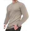 Men's Fashion Waffle Pullovers Long Sleeve O-Neck Solid Color Soft Comfortable Skin-friendly Slim Male Tops