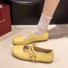 French Mary Jane Shoes Girl Word Belt Summer New Fairy Wind Shallow Mouth Daily Casual Single Shoes Flat Bottom with Skirt