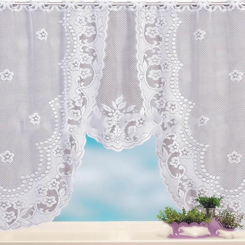 Europe and The United States Lace C-type Lace Kitchen Curtain White Small Door Curtain