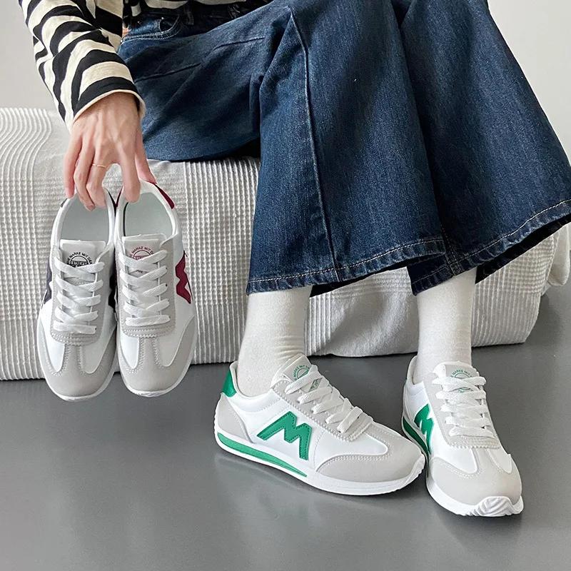 Light Versatile Breathable Cross Lace Casual Sports White Shoes Forrest Gump Tennis Sneaker Round Head Deep Mouth Sneakers