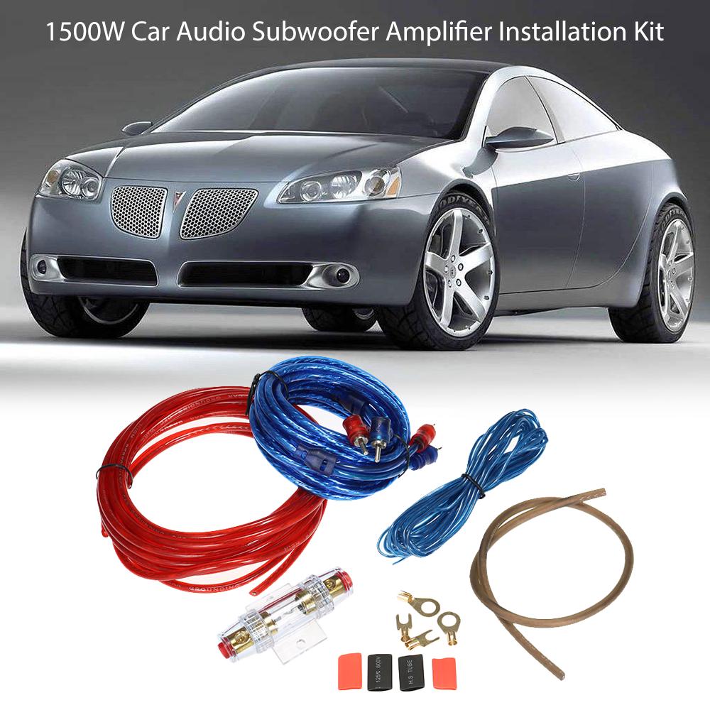 1200W Car Audio Subwoofer Amplifier Installation Kit AMP RCA Wiring Kit Cable Fuse Holder Wire Cable