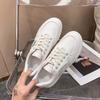 Thick-soled Lace-up Casual Little White Shoes Women's New Simple Round Head Flat Heel Sports Shoes Tide