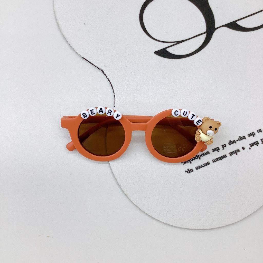 Vintage Children'S Sunglasses Cute Baby Bear Sunglasses Fashion Cartoon Uv-Proof Boys And Girls Glasses