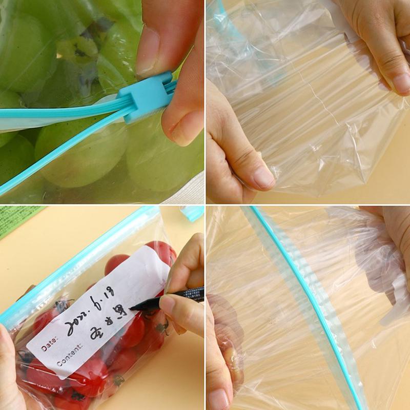 20Pcs Wrap Plastic Packaging Bags Food Storage Bag Reusable Freezer Sandwich Sealing Bag Kitchen Refrigerator Food Preservation