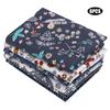 50x40cm 6Pcs Unique Flower Pattern Cotton Cloth Printed Fabric DIY Material for Craft Project