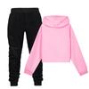 Children's Hooded Top And Trousers Two-piece Sportswear Set Long-sleeved Solid Color Clothing Set