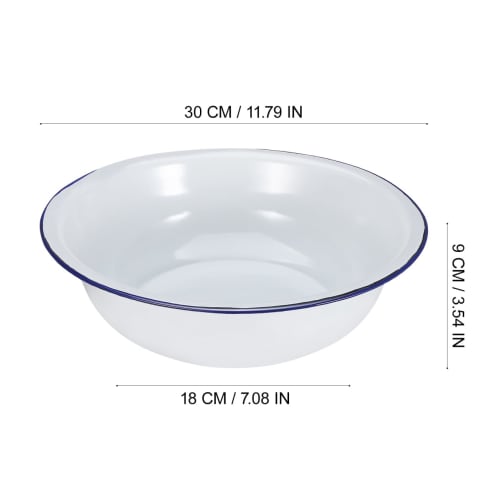 PACKOVE Enamel Footbath Basin, Foot Soaking Basin, Washing Bowl, Footbath Bucket, Foot Washing Station, Tin Tub for the Elderly, Retro White Enamel