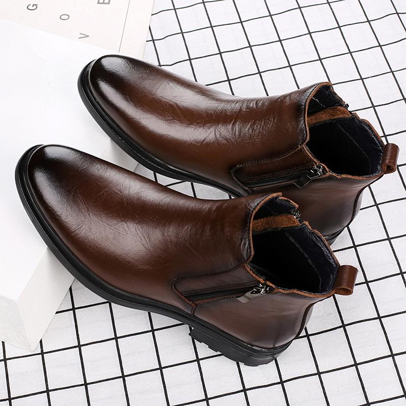 Fashion 2025 New Men's Casual Boots Genuine Cowhide Leather Comfortable Luxury Brand Fashion High-quality Business Office Chelsea Boots