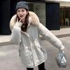 Women's Cotton-padded Parka Cotton-padded Coat Medium and Long Hooded Jacket Winter Warm Lamb Wool