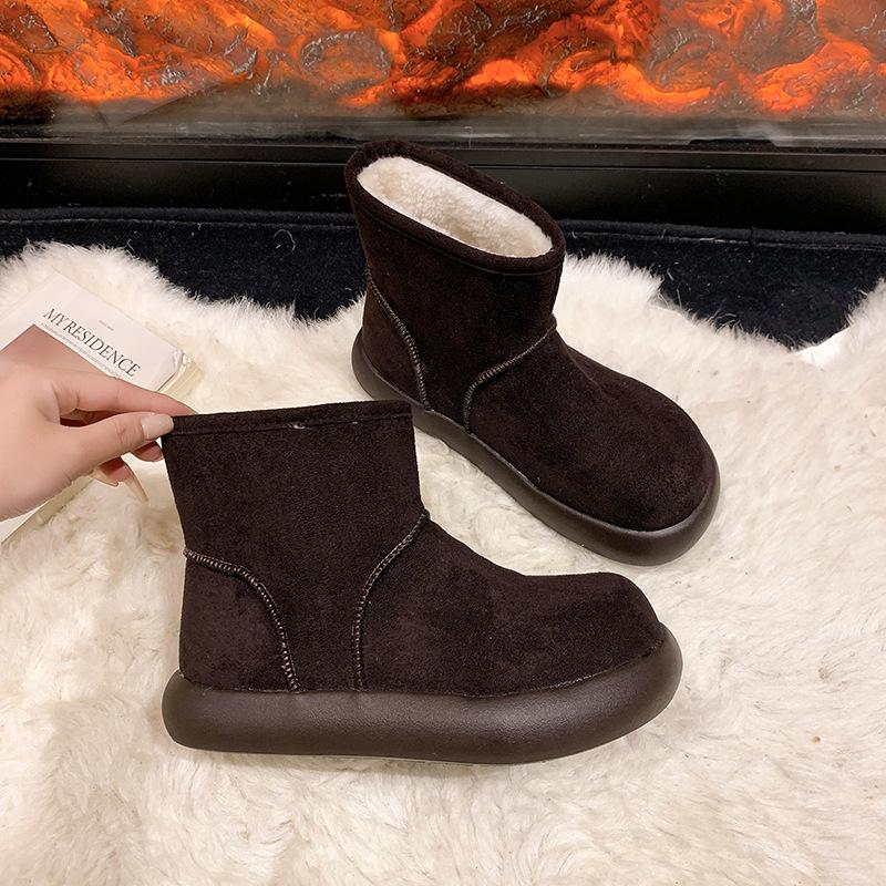 Women's Thick Bottom Fashion Winter Lightweight Warm Anti Cold Snow Boots Non-slip Casual Sneakers Cotton Boots Bread Shoes