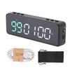 Portable Gym Timer Multifunction USB Charging LED Display Interval Timer for Home Gym Green and