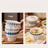 Chinese Style Home Ceramics Instant Noodles Bowl Tableware Five Pieces Beautiful Fruit Bowl Kitchen Tableware Ramen Bowl Set
