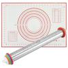 17-Inch Adjustable Stainless Steel Rolling Pin with Thickness Scale