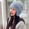 New Women Soft Winter Hat Streetwear Faux Fur Warm Ponytail Cap Fashion Decorate Beanie Hat For Female Casual Earflap Knitted Hat