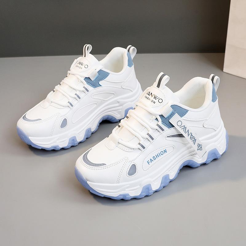 Spring/Summer New Women‘s Dad Shoes Height Increasing Breathable Thick Bottom Mesh Small White Shoes Versatile Fashion Female Students