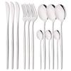 12Pcs Mirror Silver Tableware Set Stainless Steel Cutlery Western Dinner Knife Fork Spoon Dinnerware Teaspoons Kitchen