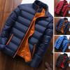 Winter Men Outerwear Windproof Padded Coat for Men Stand Collar Lightweight Cotton Jacket Zipper Closure Thick Warm Resistant Jacket Men