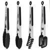 4pcs Multifunctional Stainless Steel and Silicone Serving Tongs for Barbecue, Fruit, Bread, Steak, and Dessert - Non-Slip and Durable Kitchen Tools