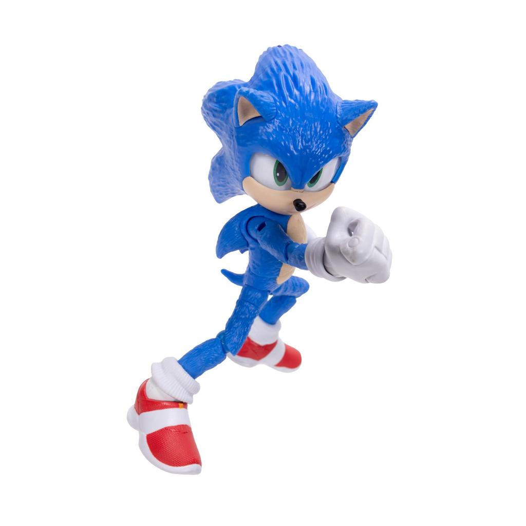 Sonic 3 Movie Action Figure Wave 1 Articulated Figures from Jacks Pacific Include and New 5-Inch 4-Pack, Sonic, Shadow, Tails, Characters.