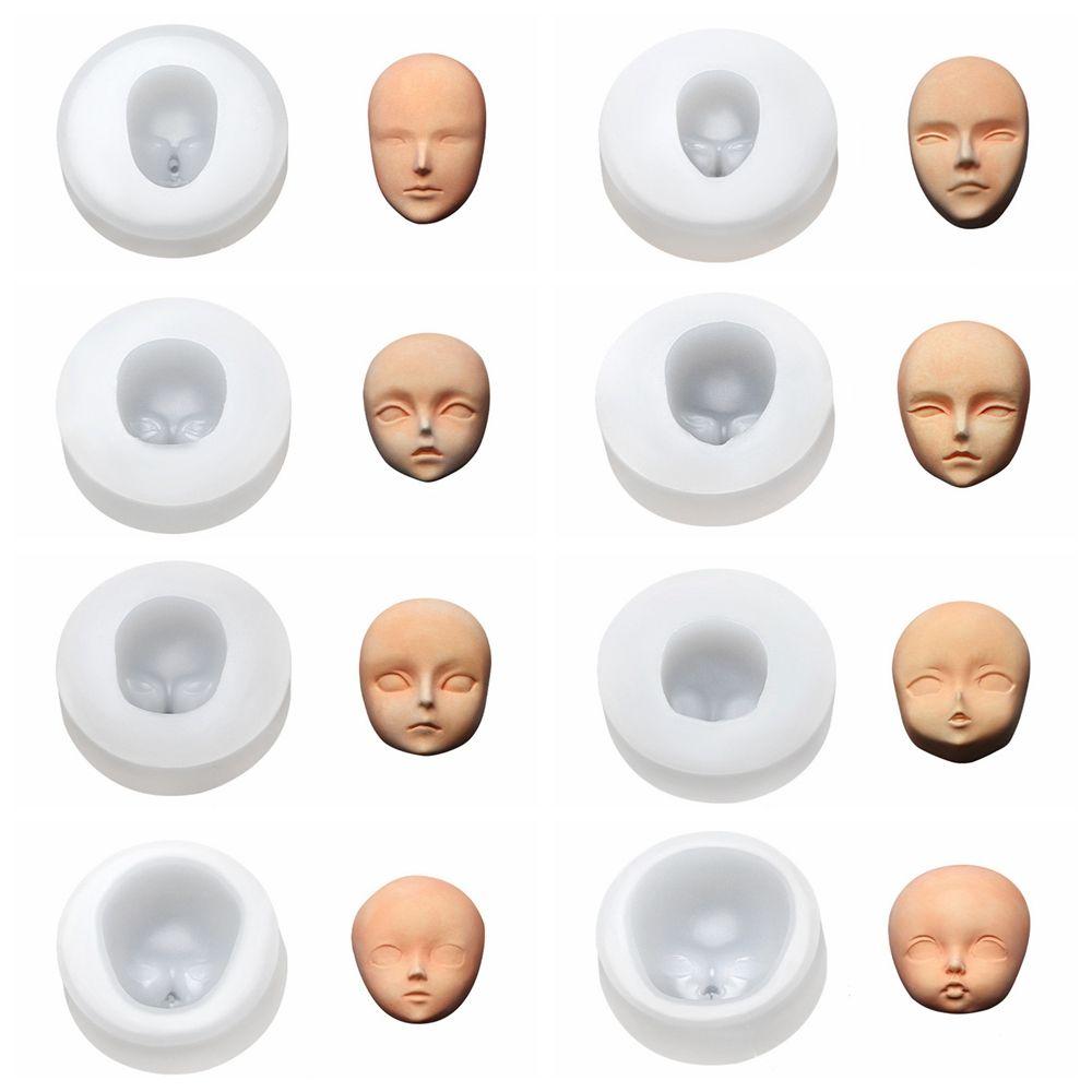 Q Version Doll Modification Accessories Baby Face Silicone Molds Clay Head Sculpey 3D Facial Mould