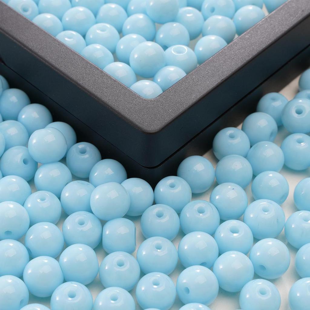 8mm Solid Color Glass Round Beads for DIY Necklace and Bracelet Jewelry Making
