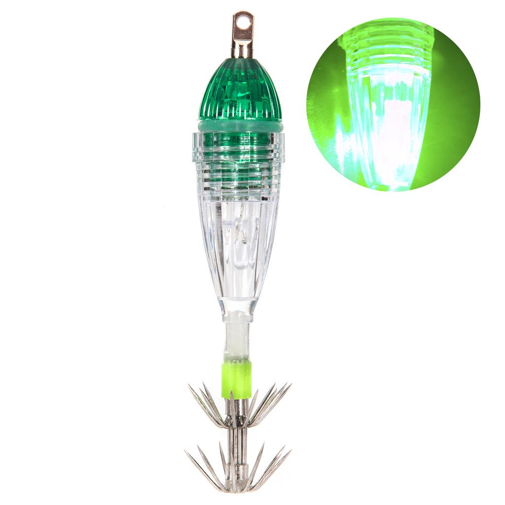 Waterproof Underwater LED Fishing Light Fish Lure Attracting Light Lamp with Squid Jig Hooks