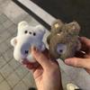 Cartoon Squeeze Bear Keychain Squeak Bear Pendant Plush Doll Stuffed Toys Couple Keyring Hanging Accessory