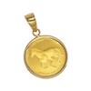 K24 Pure Gold Coin Pendant Pump Horseshoe Horse K18 Simple Engraved [Speranza] & 1/25oz