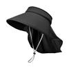 Outdoor Sun Bucket Hat for Women Men Large Brim Shawl Sun Hat Ice Silk UV Protection Sunshade Empty Top Cap Hiking Fishing Climb Visors Headwear