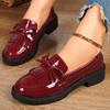 Womens Shoes Patent Leather Women Loafers British Casual Female Flat Shoes Bowknot Small Leather Shoe Comfortable Zapatos