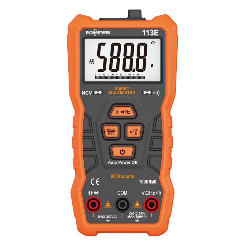 NCV Digital Multimeter 6000 Counts Auto Ranging AC/DC Voltage Meter Flash Light Back Light Large