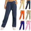 Women's Winter Sweatpants Solid Color Casual Pants Women's Fleece Sweatpants Wide Leg Straight Pants