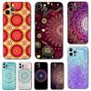 Чехол для телефона Mandala с индийским узором для iPhone 5 5s 2020se 6 6s 7 8 plus x 10 XR XS 11 12 13 mini pro MAX, черная задняя крышка из ТПУ