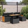 VidaXL Garden Lounge Set 6 Pcs with Cushions Black Braided Resin Acacia 3327695