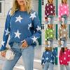 WomenCasual Print Pullover Round Neck Long Sleeve Sweater Top