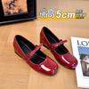 Spring and Autumn New Retro Low-heeled Round Head Inner Height-increasing Bow Mary Jane Shoes Women's Shallow Single Shoes