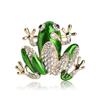MECHOSEN Lucky Cute Frog Brooch Tie Tack School Entrance Animal Pin, Clip, Pin, Clip, Women's, Men's, Kids, Graduation, Ceremony, Crystal, Green,