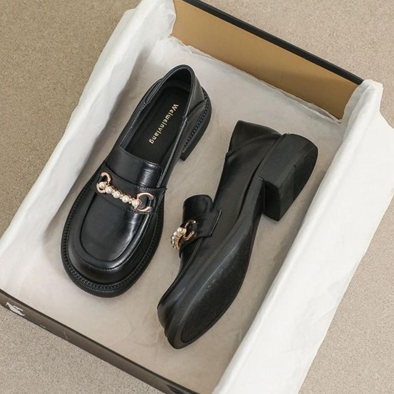 Весенне-осенние элегантные женские туфли-лодочки на низком каблуке, туфли-лоферы с круглым носком для женщин, высокое качество, шик, акцент, в предложении, обувь Y2k