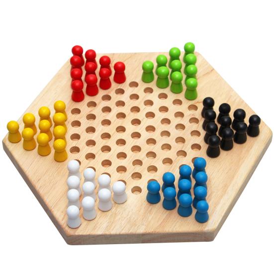 Wood Chinese Checkers Jumping Chess Board Game Children Kids Developmental Toy