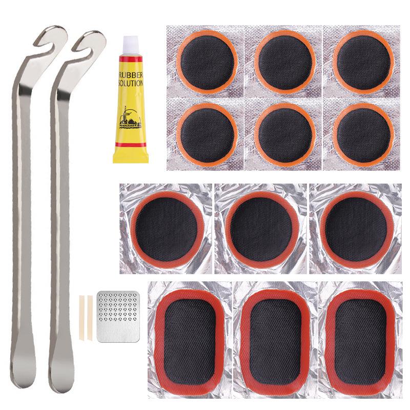 Bicycle Cold Repair Rubber Tire Prying Rod Quick Tire Repair Tool Set Glue-free Tire Repair Piece Tire Repair Tool Box
