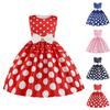 Children's Princess Dress Retro Polka Dot Print Dress Festival Host Children's Dress
