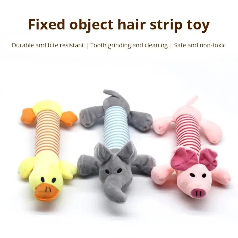 2 Pack Molar Dog Toy Plush Supplies Fit For All Puppy Pet Squeak Chew Toy Funny Durable Chew Elephant Duck Pig Toy Pets Supplies