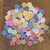 100 Pcs Lovely Wooden Buttons DIY Sewing Scrapbooking Flower Dots Mixed 15 X 2mm