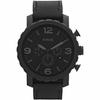 Fossil JR1354 Men's Trendy Chronograph Quartz Watch with All Black Leather Strap
