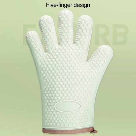 1Pc Baking Glove Ultra-thick Heat-Resistant Reusable Non-slip Texture Easy To Clean Anti-scald Silicone High-Temperature Resistant Oven Baking